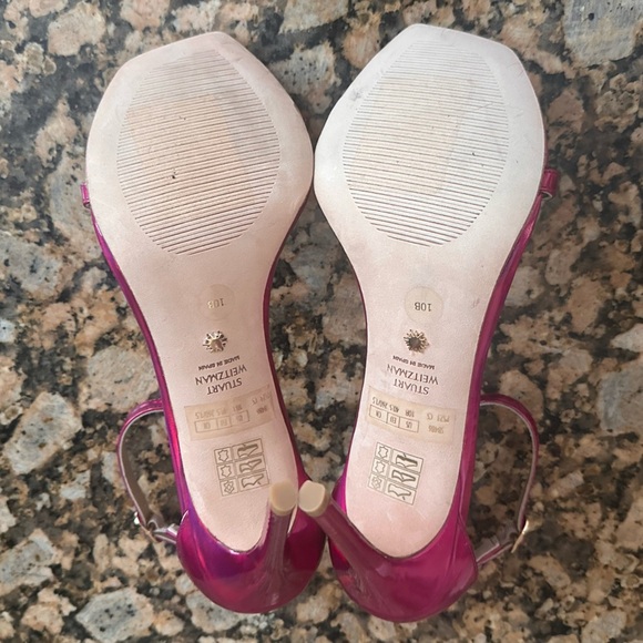 Stuart Weitzman Women's Nudistcurve 100mm Sandals Hot Pink - Picture 7 of 8